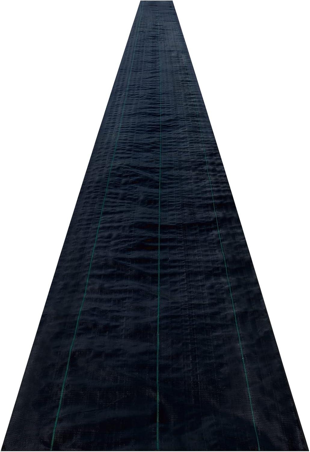 image:imageHappybuy 6x300ft Premium Weed Barrier Landscape Fabric Heavy Duty 24OZ Woven Weed Control Fabric High Permeability Good for Flower Bed Geotextile Fabric Underlayment Driveway Fabric Ground Cover6FTx300FT3OZ