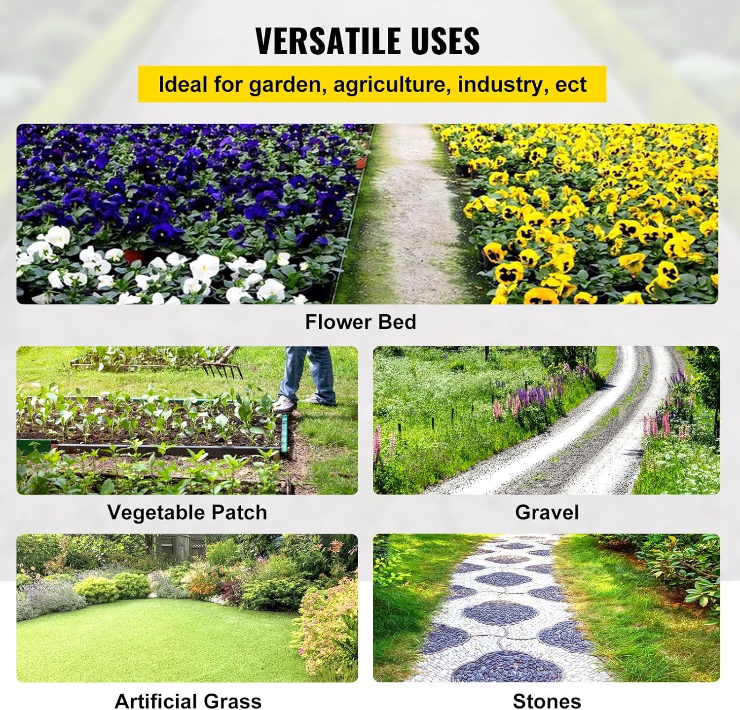 image:imageHappybuy 6x300ft Premium Weed Barrier Landscape Fabric Heavy Duty 24OZ Woven Weed Control Fabric High Permeability Good for Flower Bed Geotextile Fabric Underlayment Driveway Fabric Ground Cover65FTx300FT3OZ