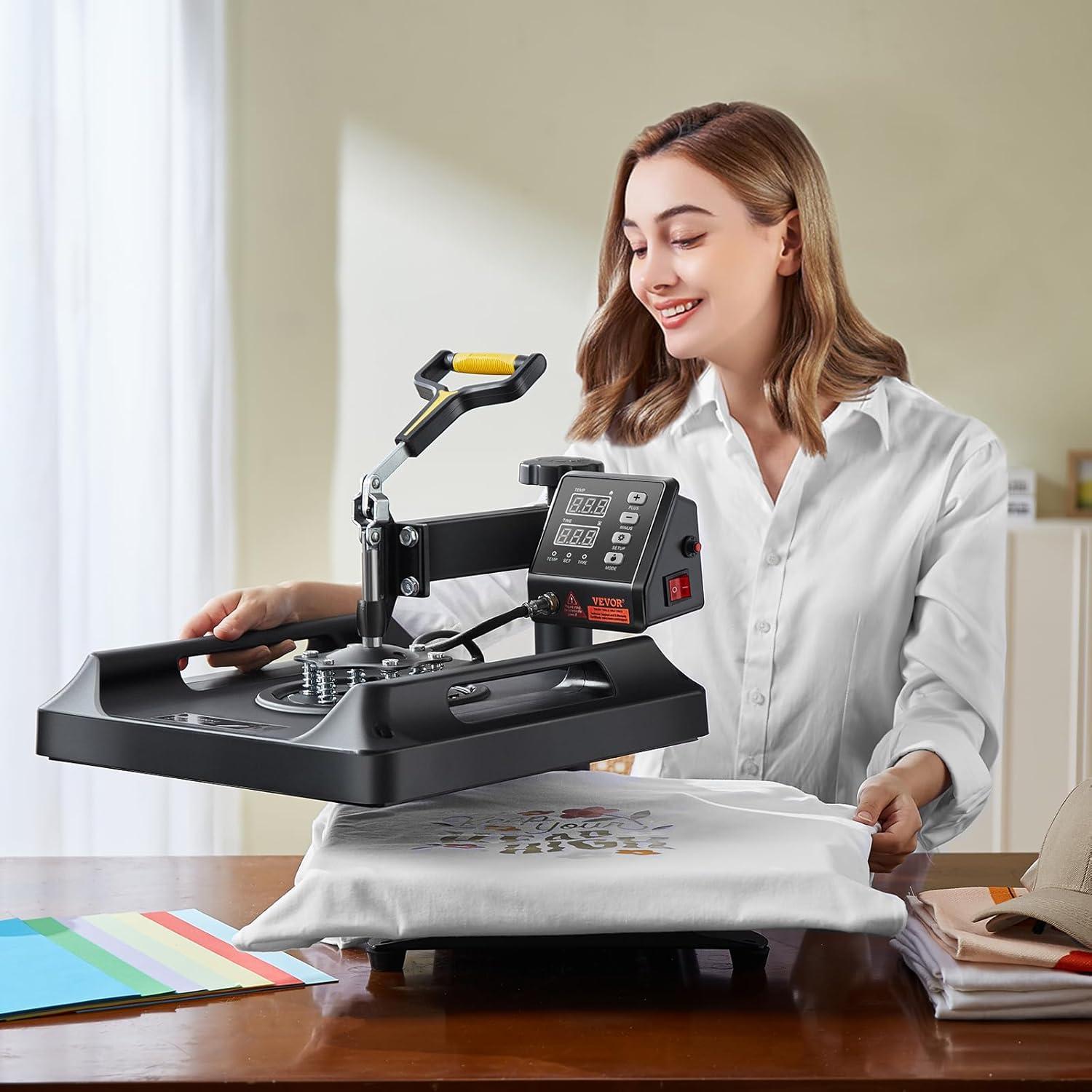 image:imageVEVOR 15x15 Heat Press Machine 8 in 1 Combo with 30 OZ Tumbler Press amp Hat Press Slide Out Heat Press Sublimation Machine for TShirts Hats Caps Tumblers Glass Cans Mugs and Plates Light Green8in115x15Black