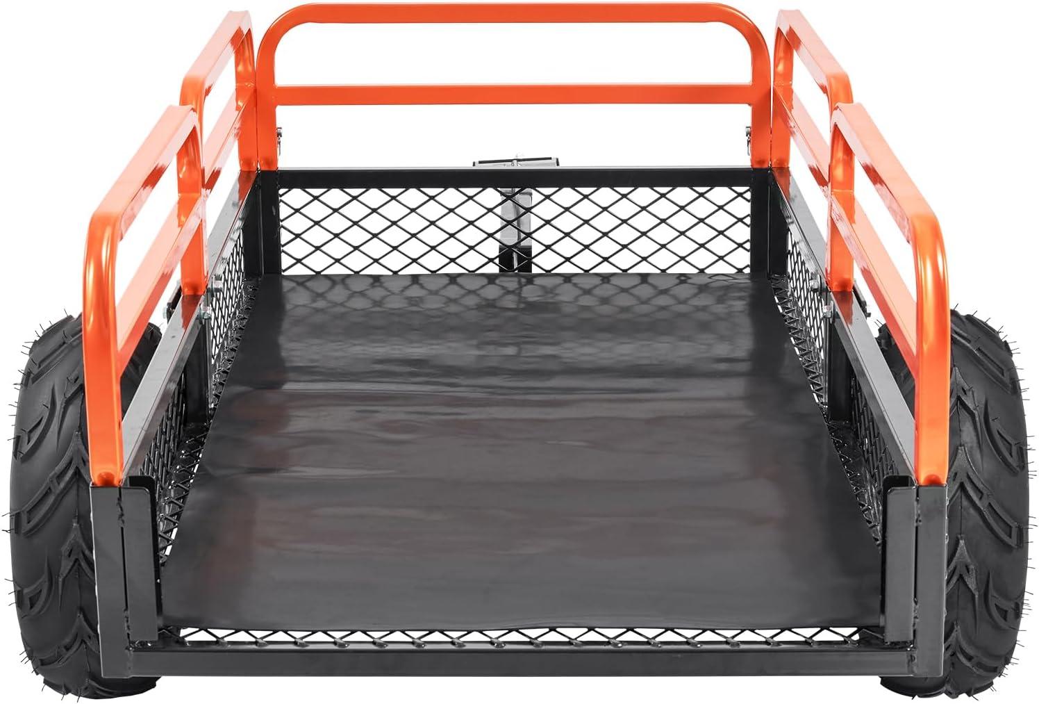 image:imageVEVOR 22 CuFt 1600Lbs Steel ATV UTV Trailer Tow Behind Dump Cart Heavy Duty Pull Behind Utility Dump Trailer for Lawn Mower Trailer Tractor Garden Yard with Removable Rear Panel1500pound15cuft