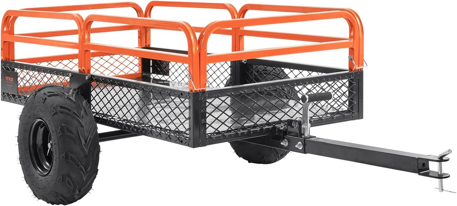 image:imageVEVOR 22 CuFt 1600Lbs Steel ATV UTV Trailer Tow Behind Dump Cart Heavy Duty Pull Behind Utility Dump Trailer for Lawn Mower Trailer Tractor Garden Yard with Removable Rear Panel1500pound15cuft