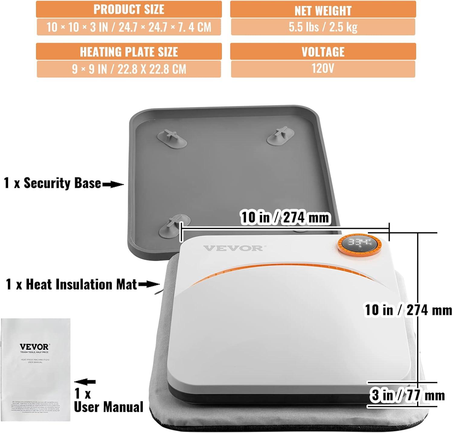 image:imageVEVOR 8 in 1 Heat Press Machine 15x15 Inch 360 Swing Away Tshirt Press Digital Professional Sublimation Heat Transfer for T Shirts Hat Cap Mug PlateLight Green