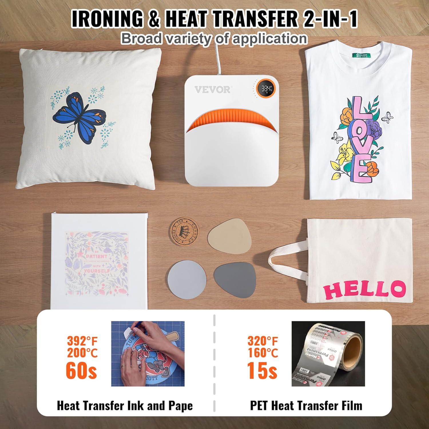 image:imageVEVOR 8 in 1 Heat Press Machine 15x15 Inch 360 Swing Away Tshirt Press Digital Professional Sublimation Heat Transfer for T Shirts Hat Cap Mug PlatePink