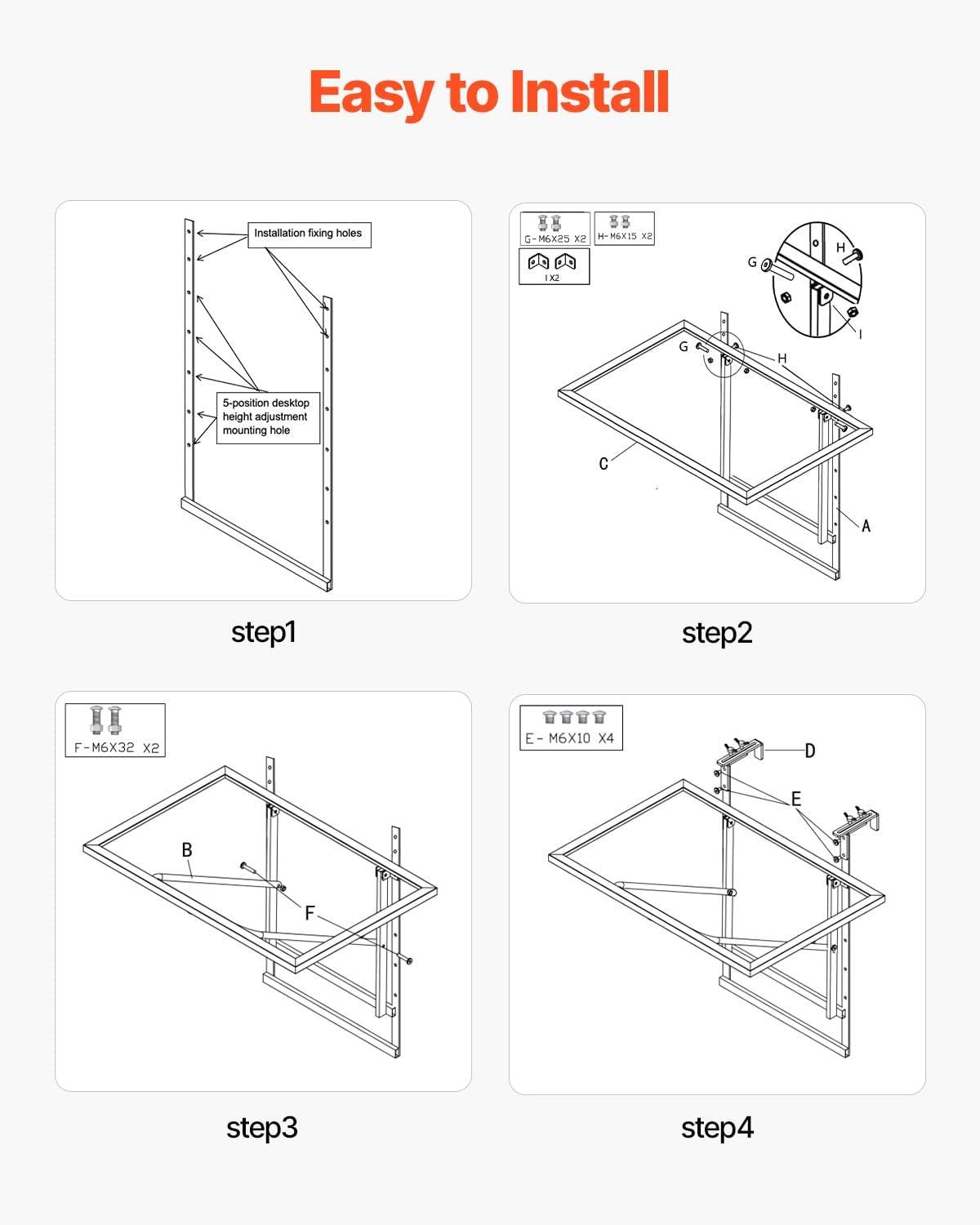 image:imageVEVOR Balcony Hanging Table 24 x 16 inch Metal Folding Bar Table Outdoor Balcony Railing Table 5Level Adjustable Fits Railings 1 to 47 Black Stainless Steel