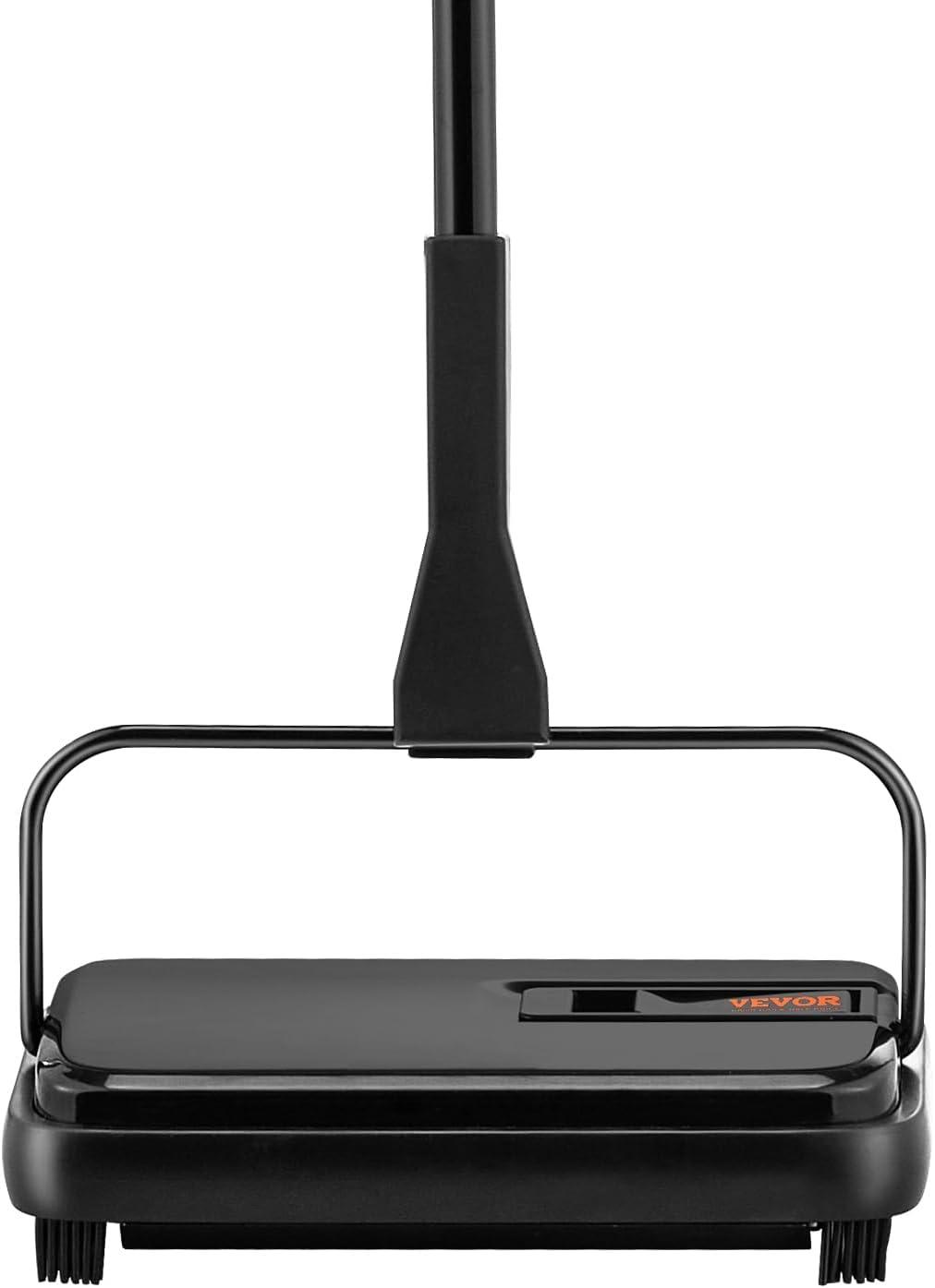image:imageVEVOR Carpet Sweeper 787 in Sweeping Paths Floor Sweeper Manual Non Electric 300 ml Dustbin Capacity with Comb for Home Office Rugs Hardwood Surfaces Wood Floors Laminate Cleans Dust Pet HairBlack