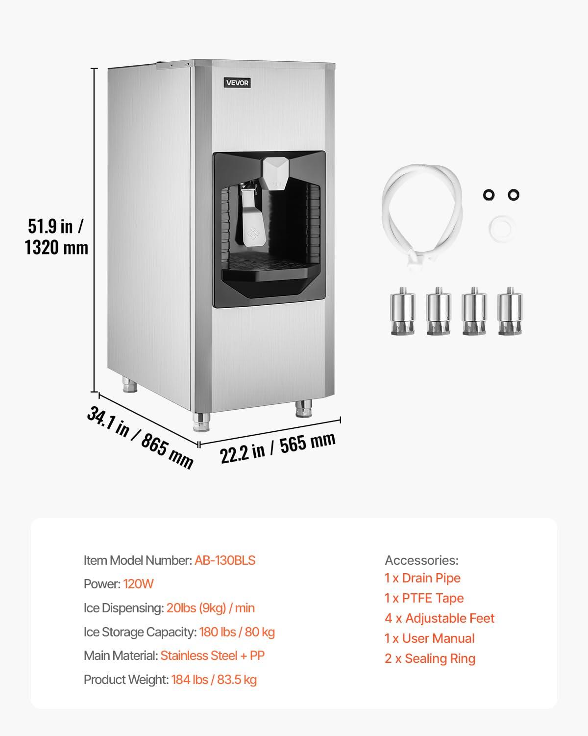 image:imageVEVOR Commercial Ice Maker Machine Head 300 LbsDay Stainless Steel Ice Machine with Scheduled IceMaking SelfCleaning Adjustable Thickness Ideal for Restaurant Bar Cafe Hotel Head OnlyIce Storage Bin
