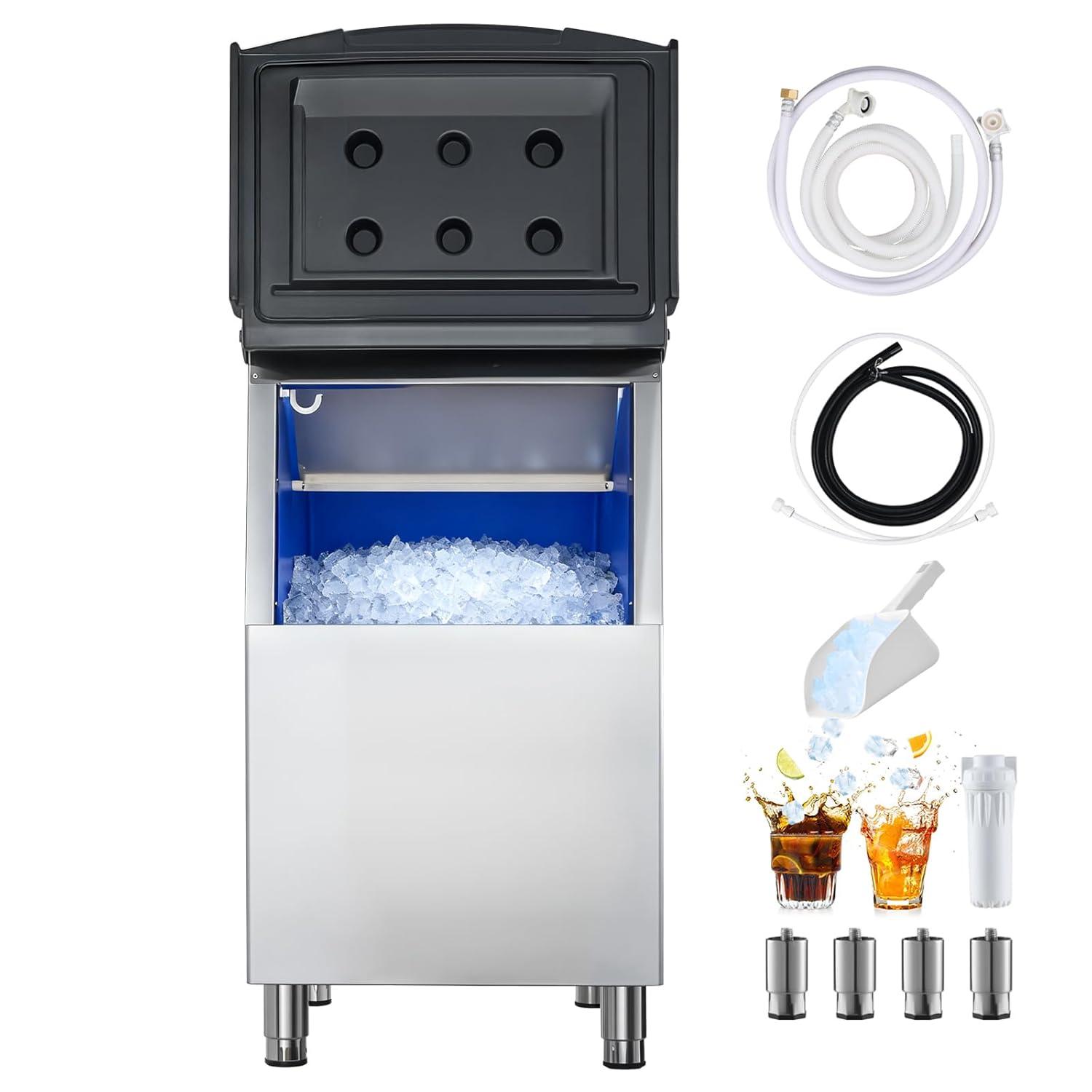 image:imageVEVOR Commercial Ice Maker Machine Head 300 LbsDay Stainless Steel Ice Machine with Scheduled IceMaking SelfCleaning Adjustable Thickness Ideal for Restaurant Bar Cafe Hotel Head OnlyIce Storage Bin