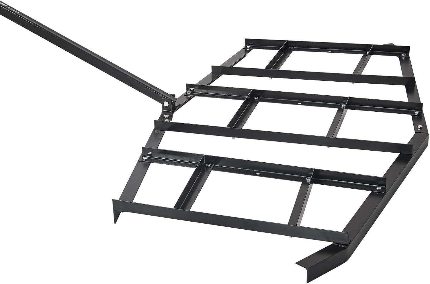 image:imageVEVOR Drag Harrow 66 Width Tow Behind Drag Harrow Q235 Steel Driveway Grader with Adjustable Bars amp Pin Hitch Support up to 50 lbs Tractor Driveway Harrow for ATVs UTVs Garden Lawn Tractors84 in