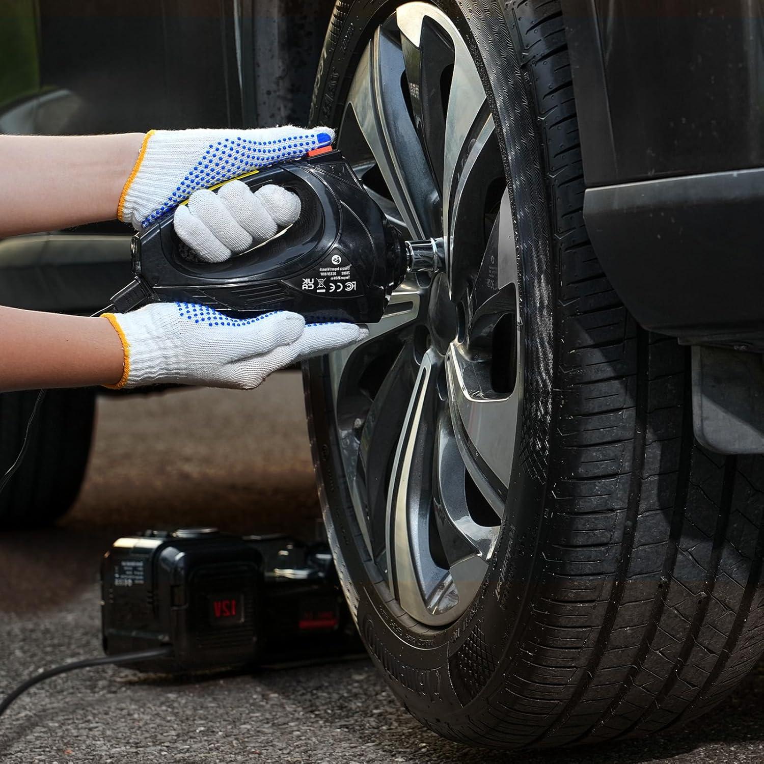 image:imageVEVOR Electric Car Jack 5 Ton11023 LBS Hydraulic Jack Lift with Electric Impact Wrench Builtin Inflatable Pump and LED Light for SUV MPV Sedan Truck Change Tires Garage Repair5T with Wrenchextended rod