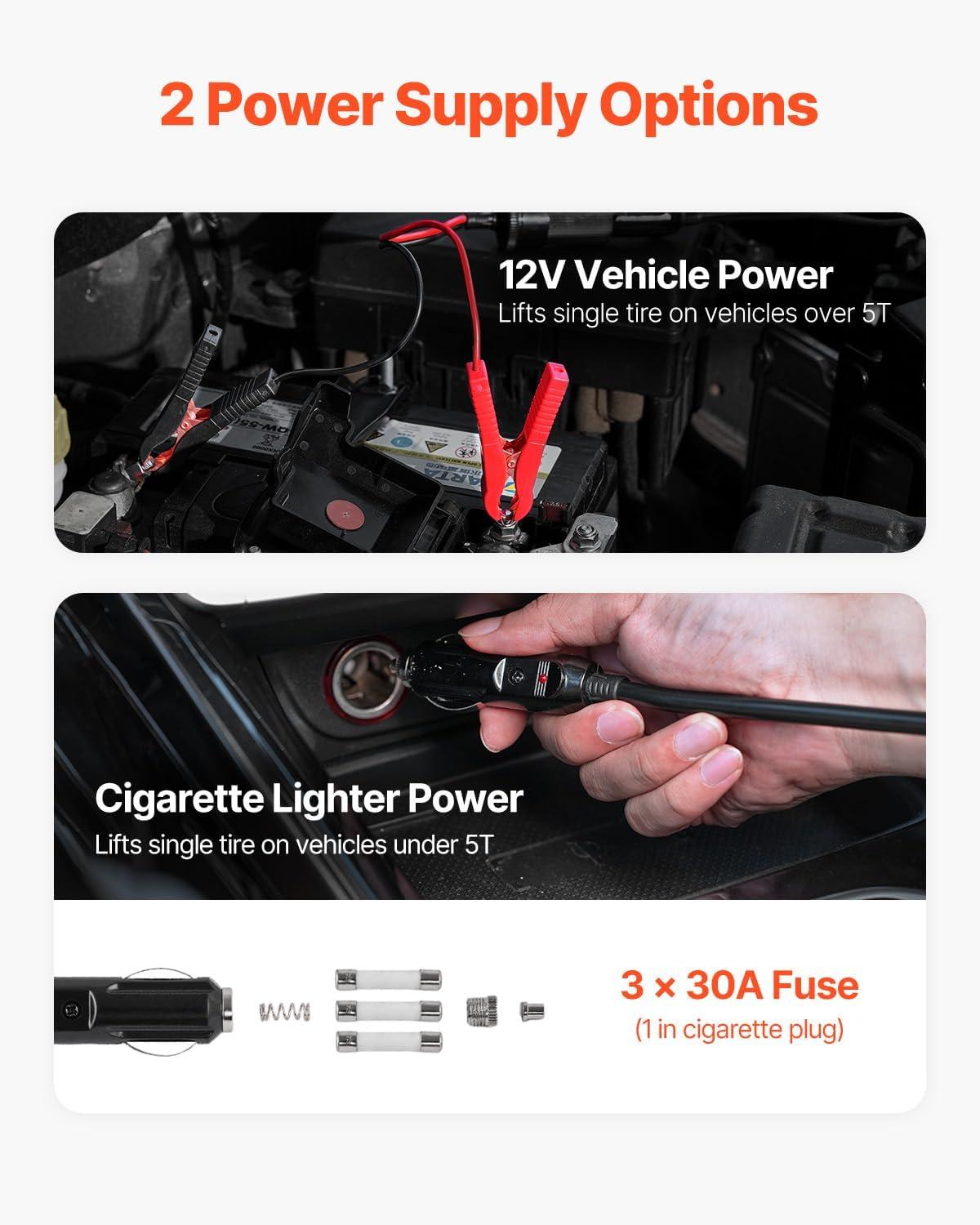 image:imageVEVOR Electric Car Jack 5 Ton11023 LBS Hydraulic Jack Lift with Electric Impact Wrench Builtin Inflatable Pump and LED Light for SUV MPV Sedan Truck Change Tires Garage Repair5T with Wrenchextended rod