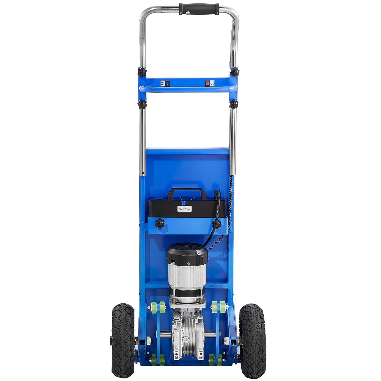 image:imageVEVOR Electric Stair Climbing Dolly 880lbs Electric Stair Climbing Hand Trucks with 1575in Rope amp Extendable Handle Heavy Duty Stair Climber for Warehouse Logistics Moving FurnitureBlueBlue