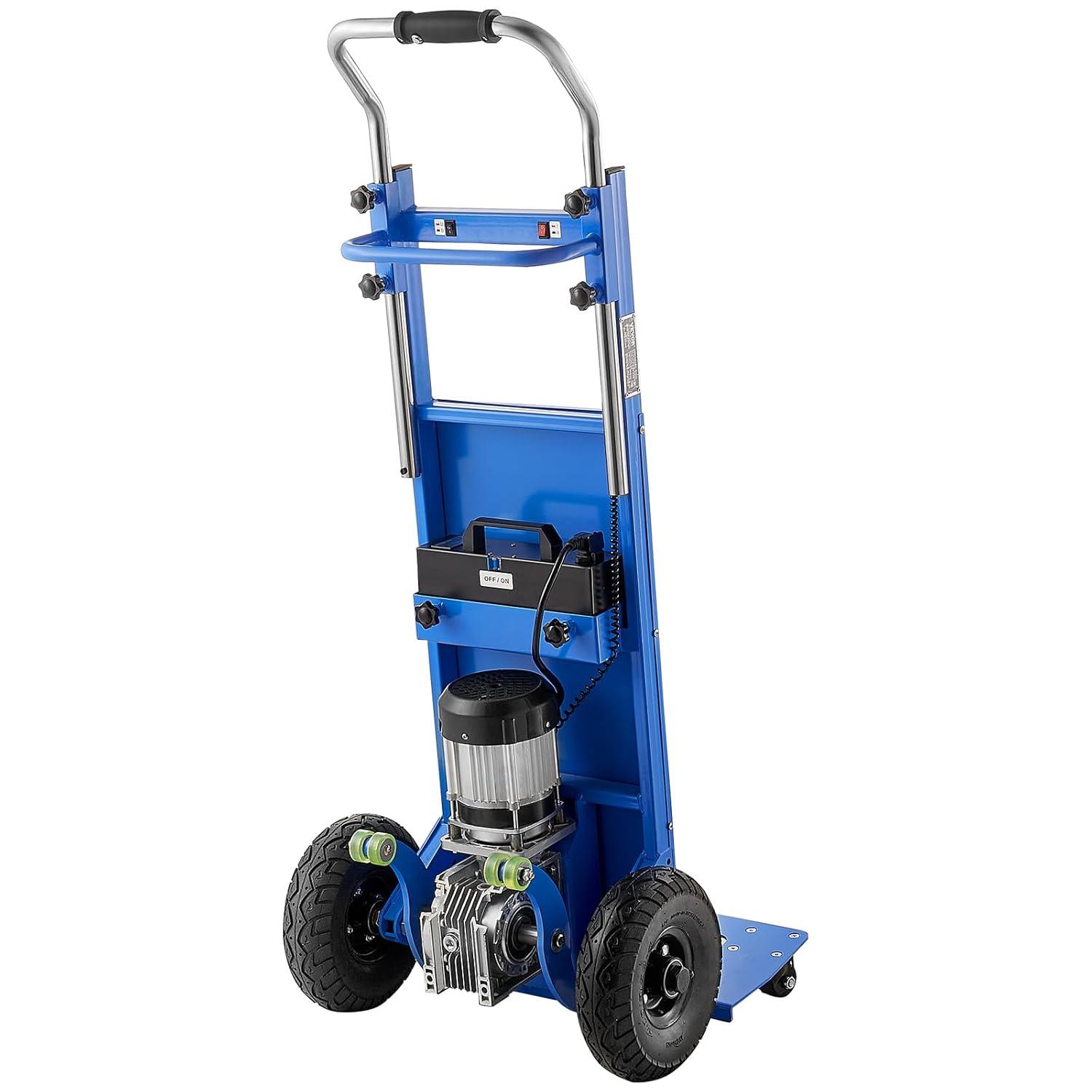 image:imageVEVOR Electric Stair Climbing Dolly 880lbs Electric Stair Climbing Hand Trucks with 1575in Rope amp Extendable Handle Heavy Duty Stair Climber for Warehouse Logistics Moving FurnitureBlueBlue