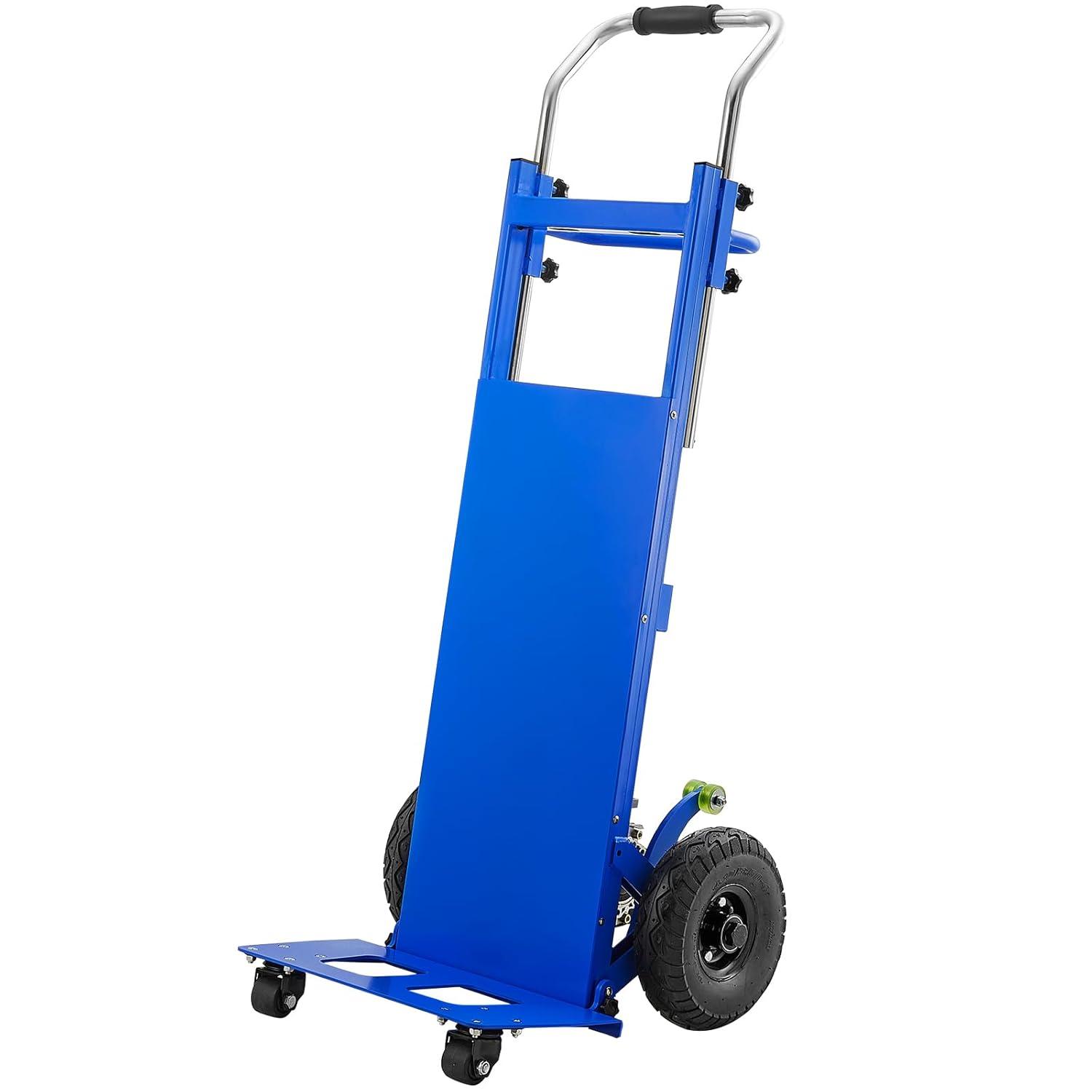 image:imageVEVOR Electric Stair Climbing Dolly 880lbs Electric Stair Climbing Hand Trucks with 1575in Rope amp Extendable Handle Heavy Duty Stair Climber for Warehouse Logistics Moving FurnitureBlueBlue