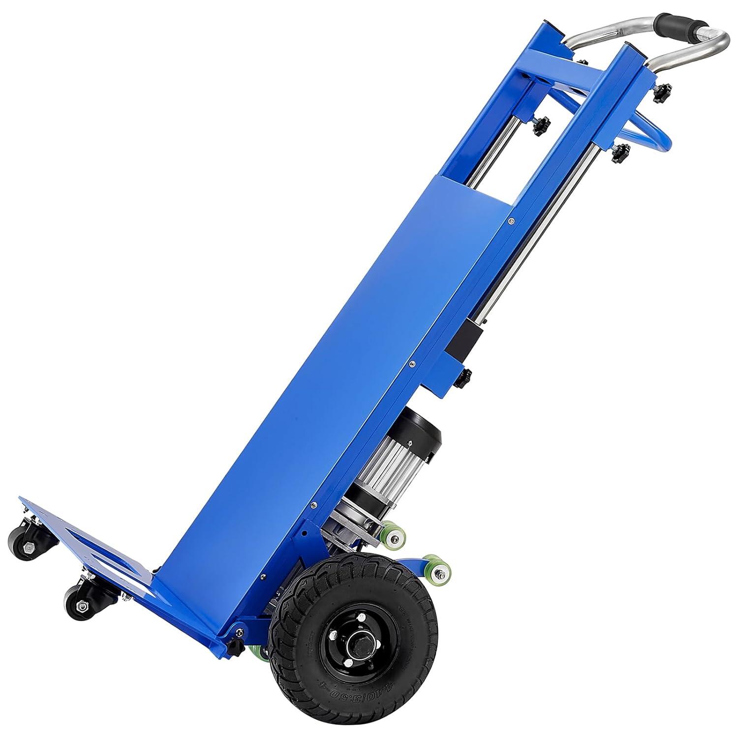 image:imageVEVOR Electric Stair Climbing Dolly 880lbs Electric Stair Climbing Hand Trucks with 1575in Rope amp Extendable Handle Heavy Duty Stair Climber for Warehouse Logistics Moving FurnitureBlueBlue