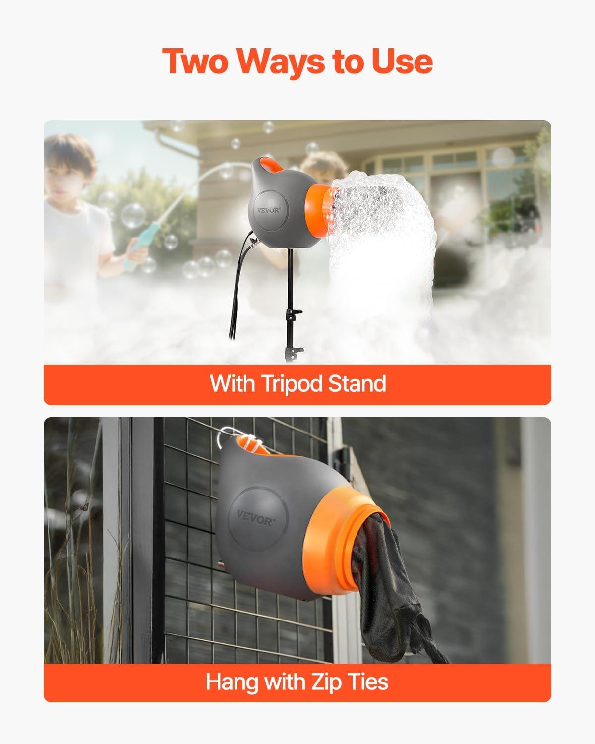 image:imageVEVOR Foam Machine 115 W Party Foam Cannon Portable Foam Maker with a Tripod Stand Powerful Foam Party Machine for Backyard Pool Outdoor Events Birthdays Celebrations and Party Grey amp YellowOrange