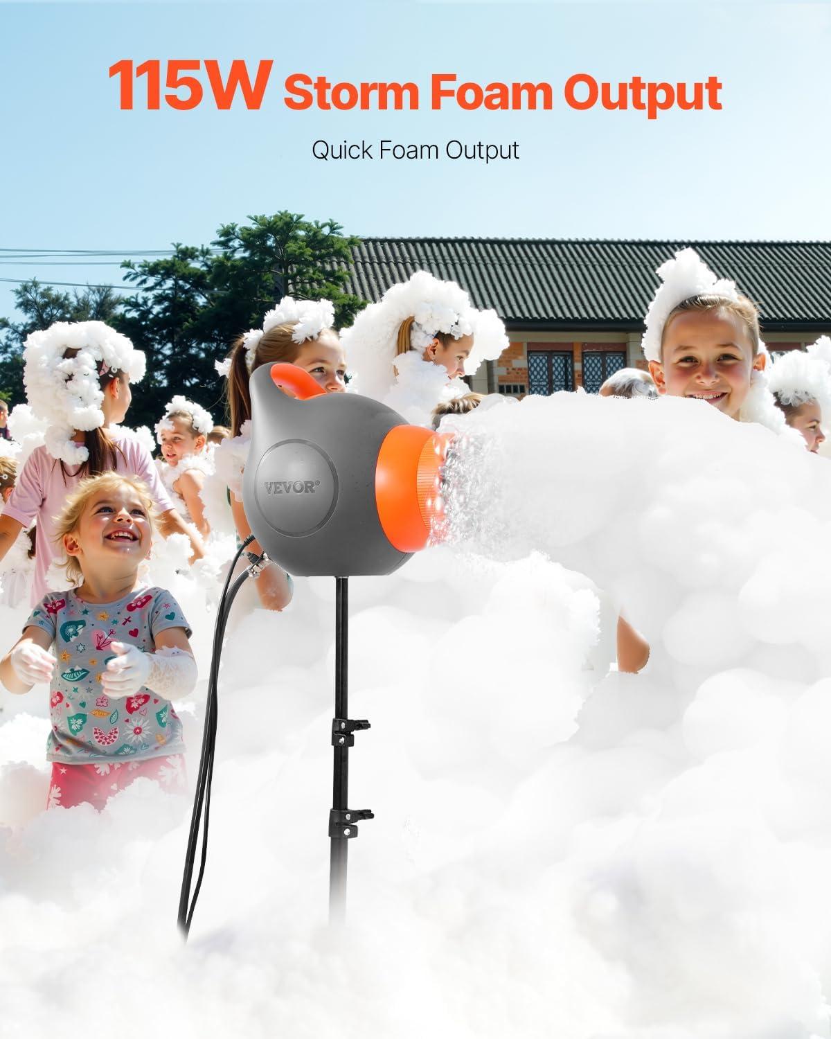 image:imageVEVOR Foam Machine 115 W Party Foam Cannon Portable Foam Maker with a Tripod Stand Powerful Foam Party Machine for Backyard Pool Outdoor Events Birthdays Celebrations and Party Grey amp YellowOrange