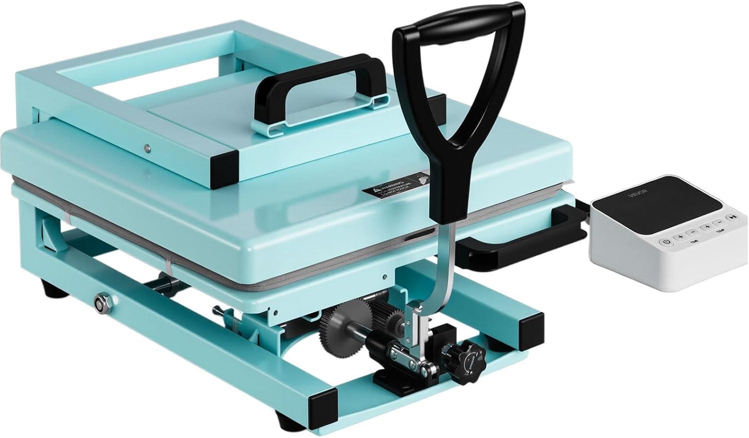 image:imageVEVOR Hybrid Heat Press 15 x 15 inch 8in1 Multifunction Heat Up Fast and Even AllNew Patented Design Easy to Control Sublimation Press Machine for TShirtsTumblersCapsPlates Light Green15X15 8 in 1Green
