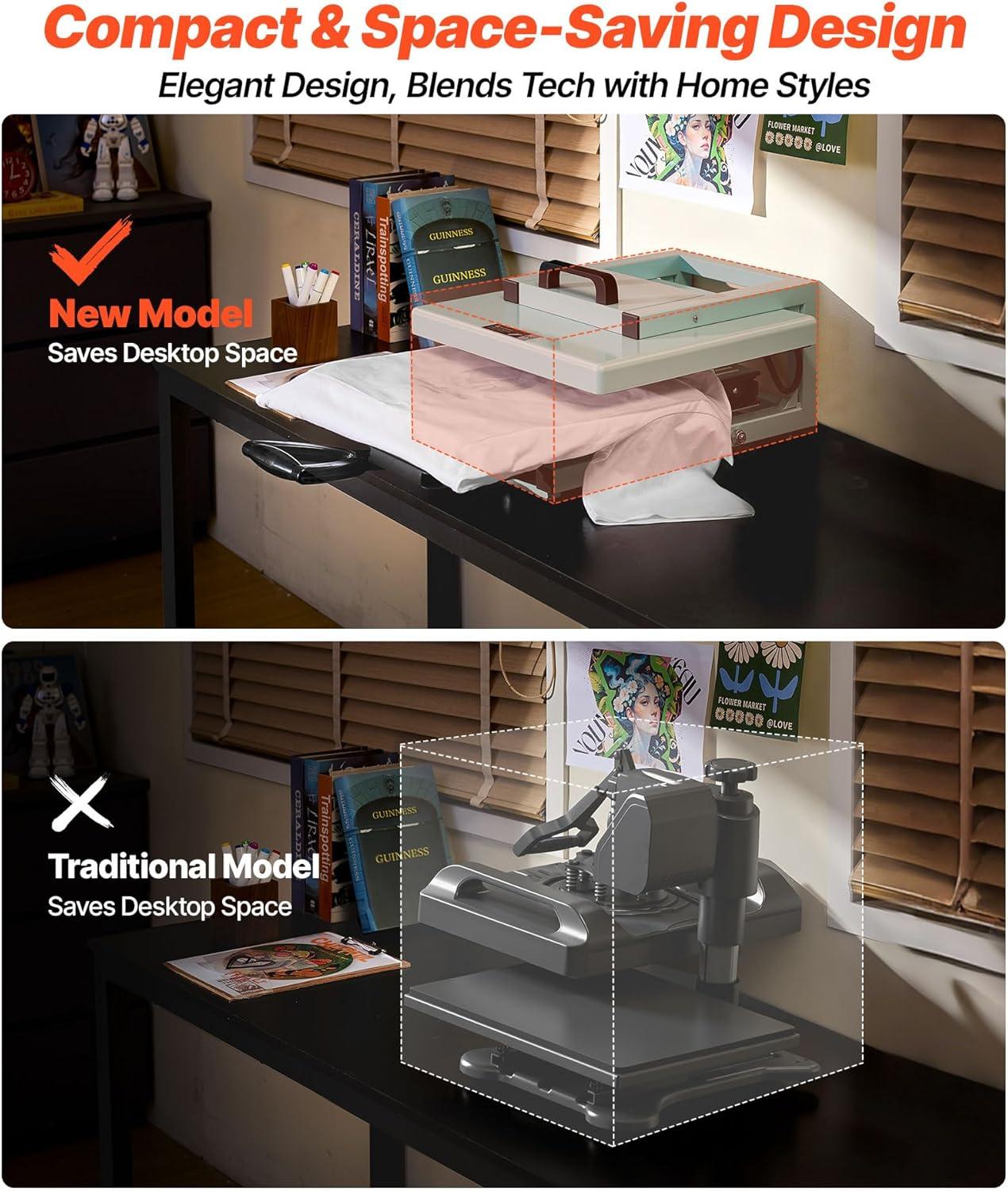 image:imageVEVOR Hybrid Heat Press 15 x 15 inch 8in1 Multifunction Heat Up Fast and Even AllNew Patented Design Easy to Control Sublimation Press Machine for TShirtsTumblersCapsPlates Light Green15X15 8 in 1Green