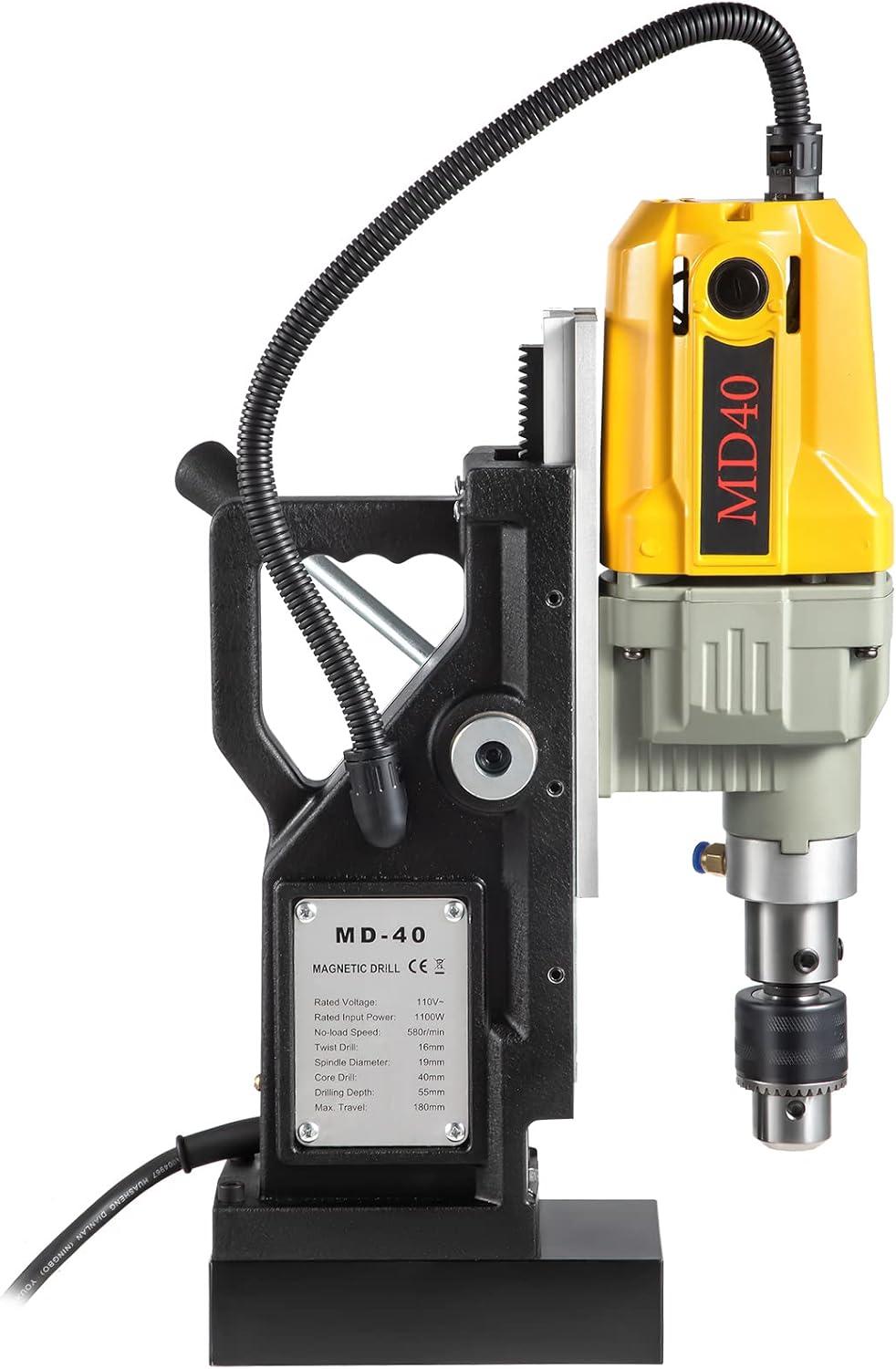 image:imageVEVOR Magnetic Drill 1450W Motor 16 in Boring Diameter 2810 lbf Portable Electric Mag Drill Press with 2 Coring Bits Variable Speed Drilling Machine for Metal Surface Home Improvement Industryw 157 7pcs