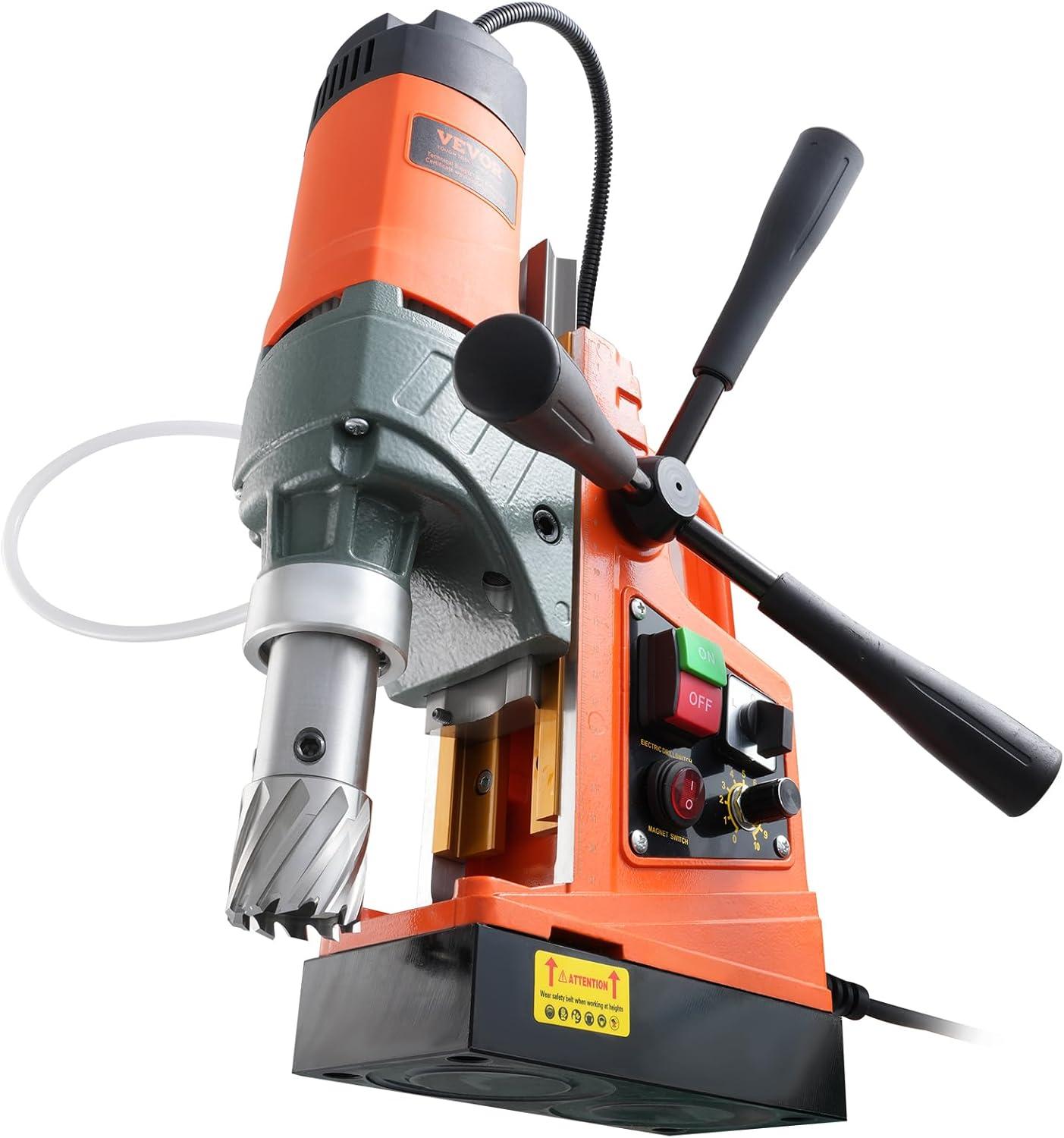 image:imageVEVOR Magnetic Drill 1450W Motor 16 in Boring Diameter 2810 lbf Portable Electric Mag Drill Press with 2 Coring Bits Variable Speed Drilling Machine for Metal Surface Home Improvement IndustryW 157 2pcs Tapping NEW