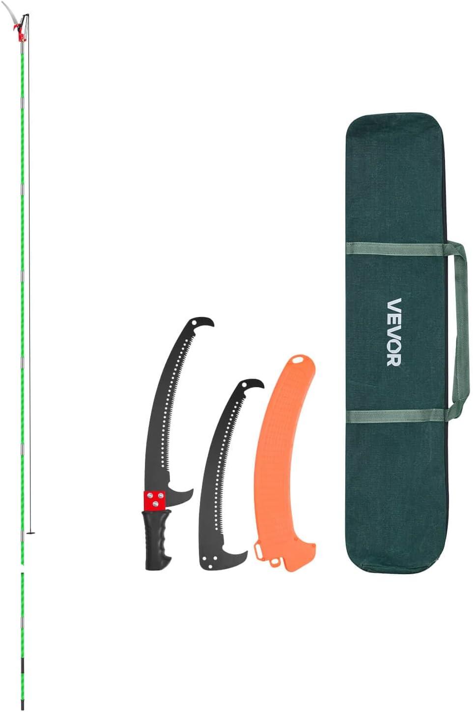 image:imageVEVOR Manual Pole Saw 7327 ft Extendable Tree Pruner Sharp Steel Blade and Scissors High Branches Trimming Branch Trimmer with Lightweight 8 Fiberglass Handles for Pruning Palms and ShrubsPole Saw with Scissors