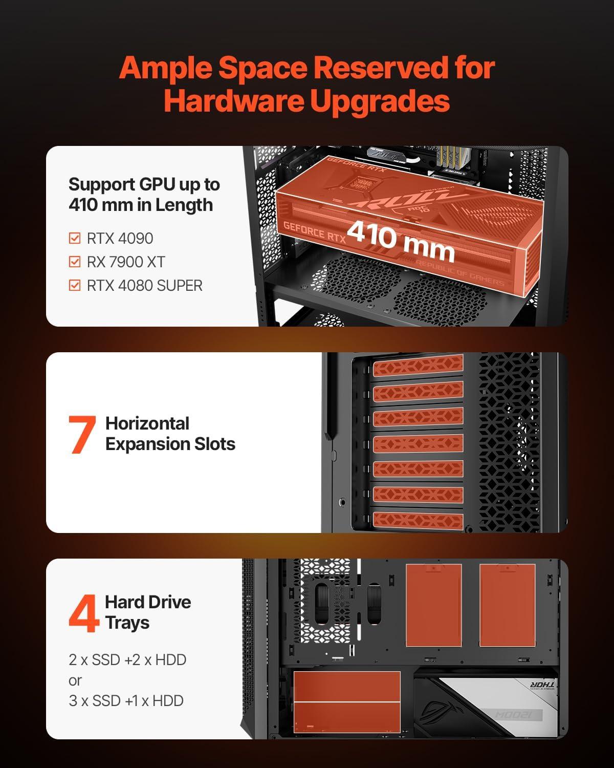 image:imageVEVOR PC Gaming Case MidTower Computer Case with HighAirflow Tempered Glass Panel Dust Filter 2 x 120 mm Fans Cable Management for GPU up to 360 mm in Length Compatible with ATXMATXITXFullTower