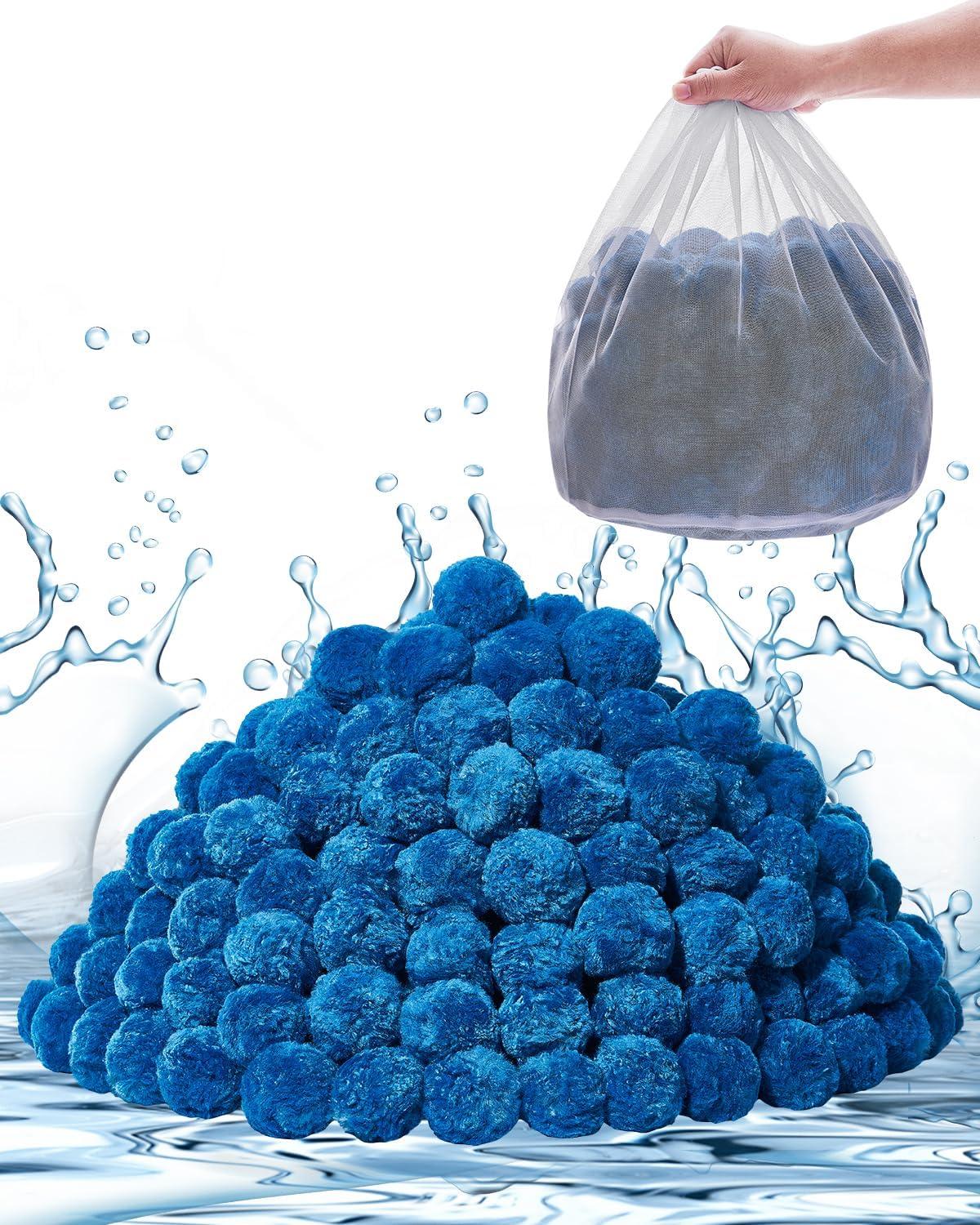 image:imageVEVOR Pool Filter Balls for Sand Filter 4 lbs Filter Balls Replace Pool Filter Sand Reusable Blue Polyester Fiber Filter Media with Wash Bag for Swimming Pool Aquarium Tank Above Ground PoolBlue