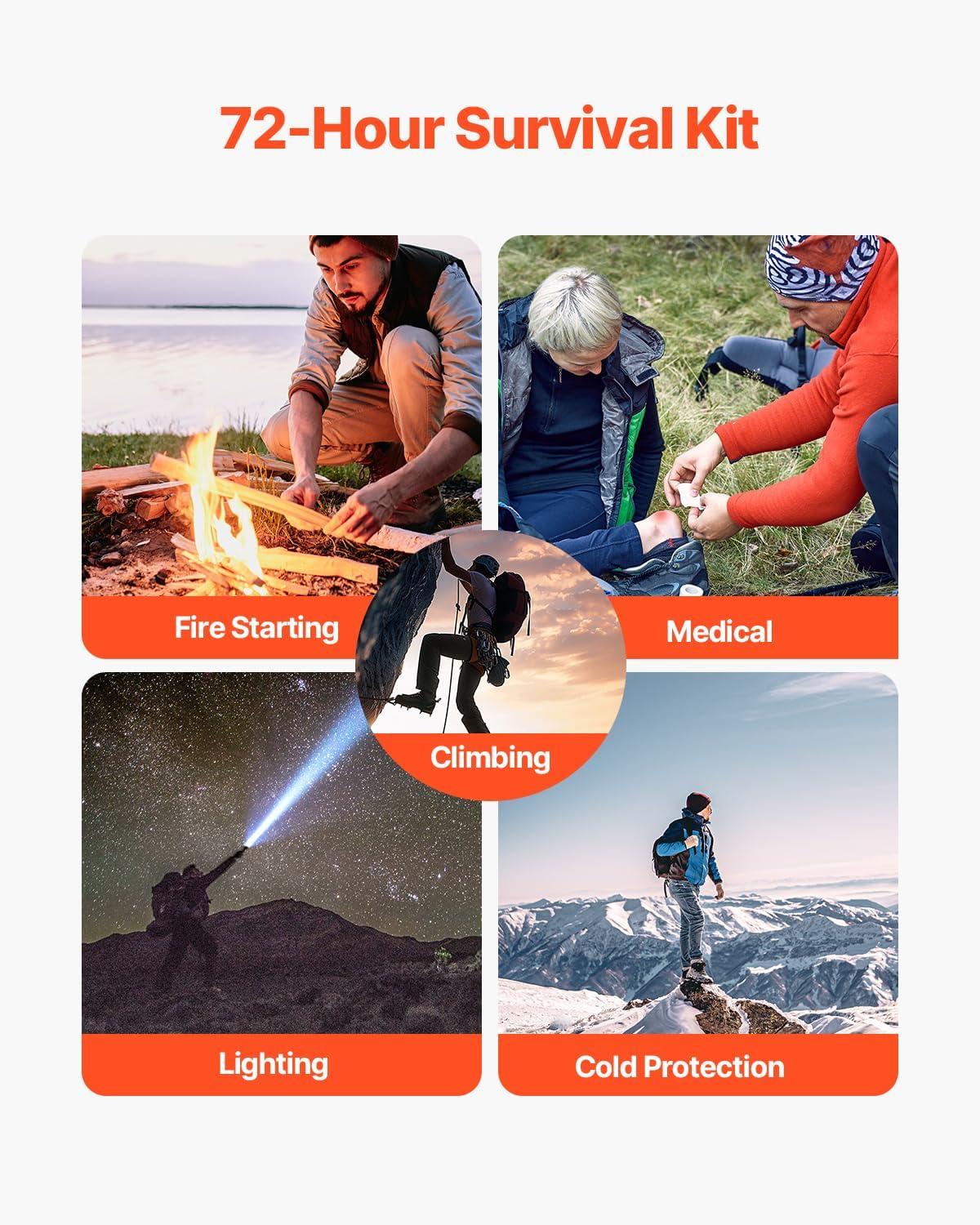 image:imageVEVOR Professional 500Piece First Aid Kit AllHazard Emergency Medical Supplies for Outdoor Home amp Car Durable 600D Nylon Bag250 Pieces