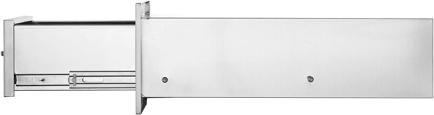 image:imageVEVOR PullOut Trash Drawer 134W x 257H x 196D Lower Sliding Rails Steel RollOut Trash Bin PullOut Tray Outdoor Handled Kitchen Trash Drawer for BBQ Island Grill Station Trash Can NOT IncludedAccess Drawer