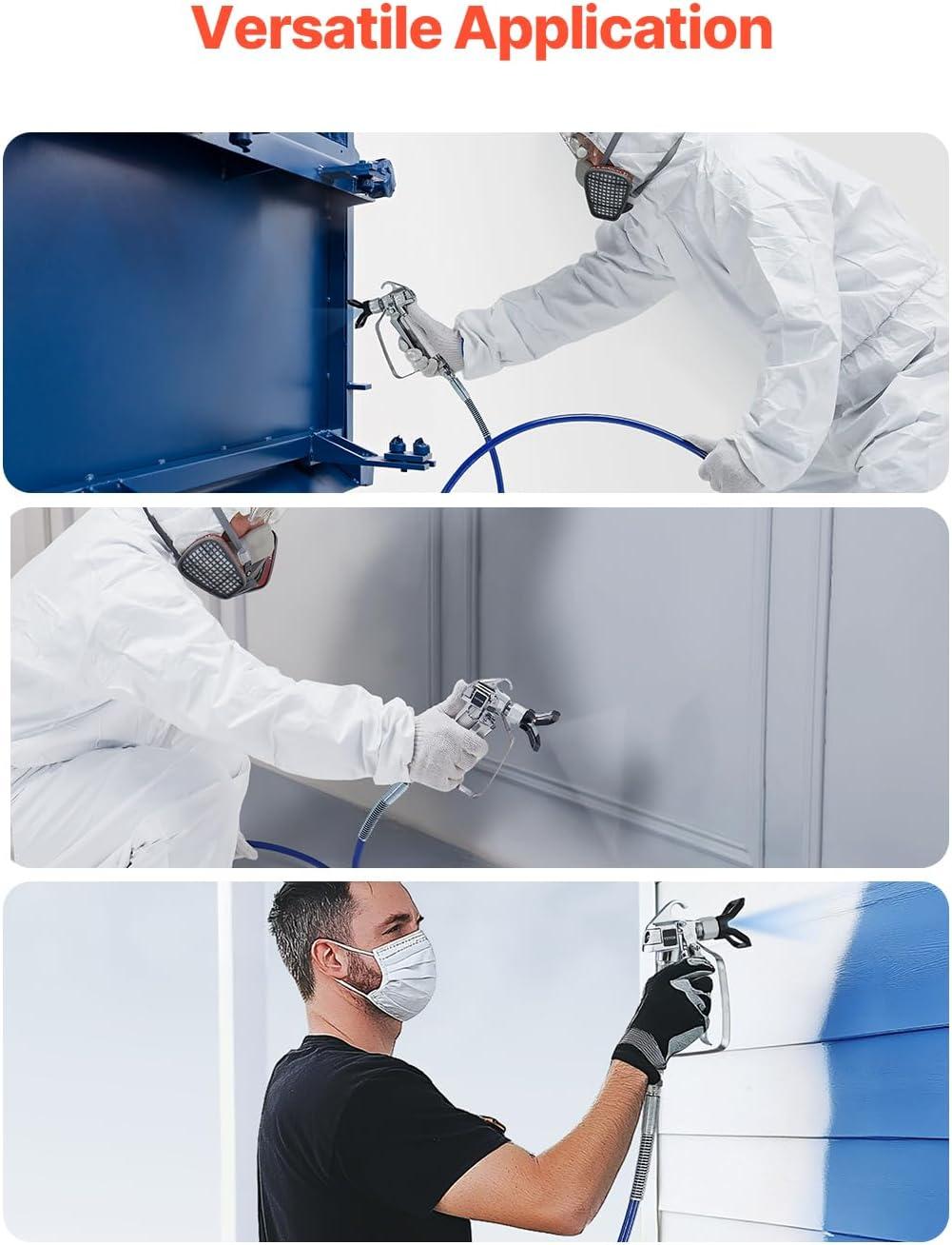 image:imageVEVOR Stand Airless Paint Sprayer 900W 3300PSI High Pressure Airless Sprayer Cleaning Brush Hose Extension Rod Nozzles Electric Spray Paint Machine for Interior or Exterior of House Fence50FT Hose