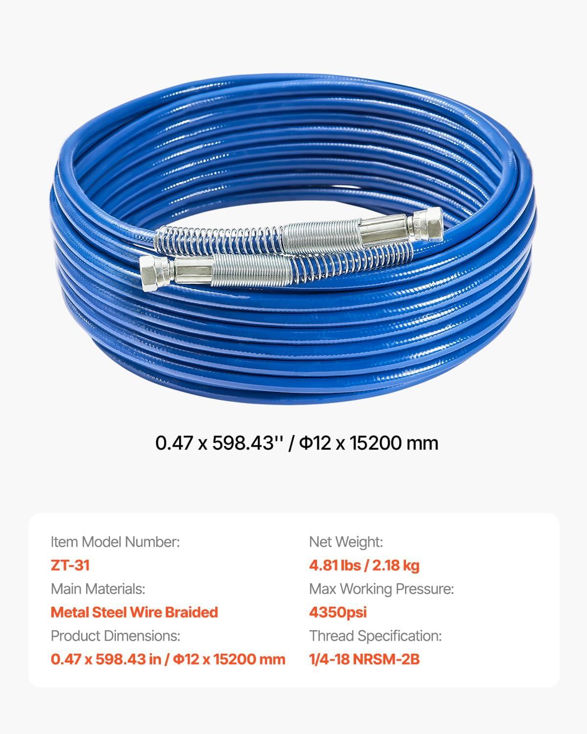 image:imageVEVOR Stand Airless Paint Sprayer 900W 3300PSI High Pressure Airless Sprayer Cleaning Brush Hose Extension Rod Nozzles Electric Spray Paint Machine for Interior or Exterior of House Fence50FT Hose