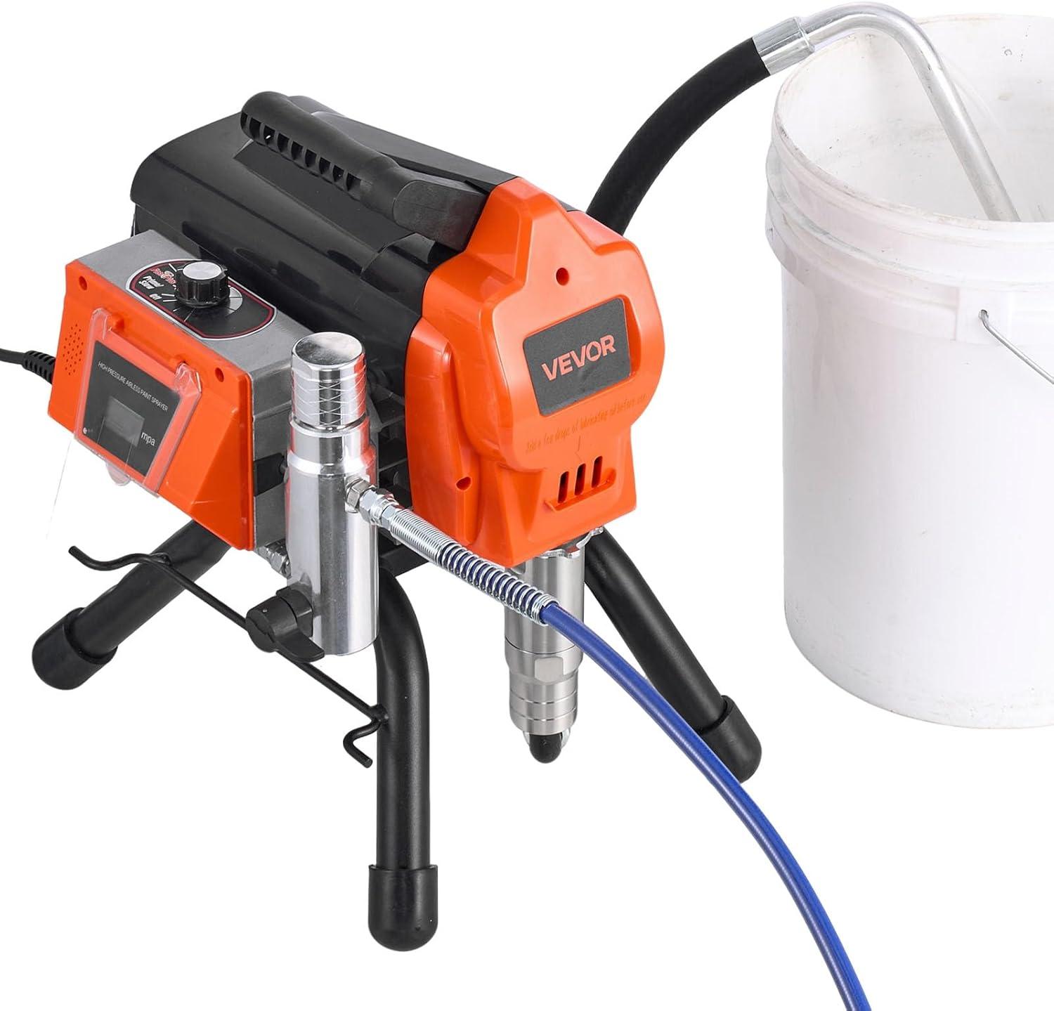 image:imageVEVOR Stand Airless Paint Sprayer 900W 3300PSI High Pressure Airless Sprayer Cleaning Brush Hose Extension Rod Nozzles Electric Spray Paint Machine for Interior or Exterior of House Fence1500W Stand Airless Paint Sprayer