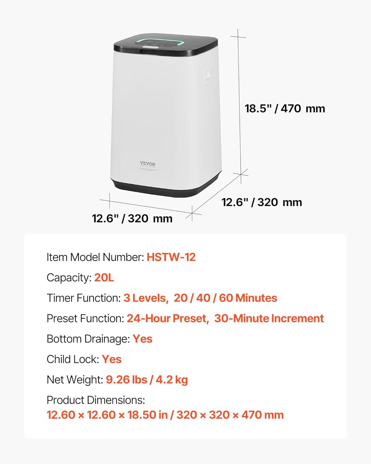 image:imageVEVOR Towel Warmer Bucket 20L Large Towel Warmer for Bathroom Auto Shut Off Towel Heater Fits up to Two 40x70 Oversized Towels Bathrobes Blankets 4Level Timer Towel Warmer Ideal for Spa GrayWhite