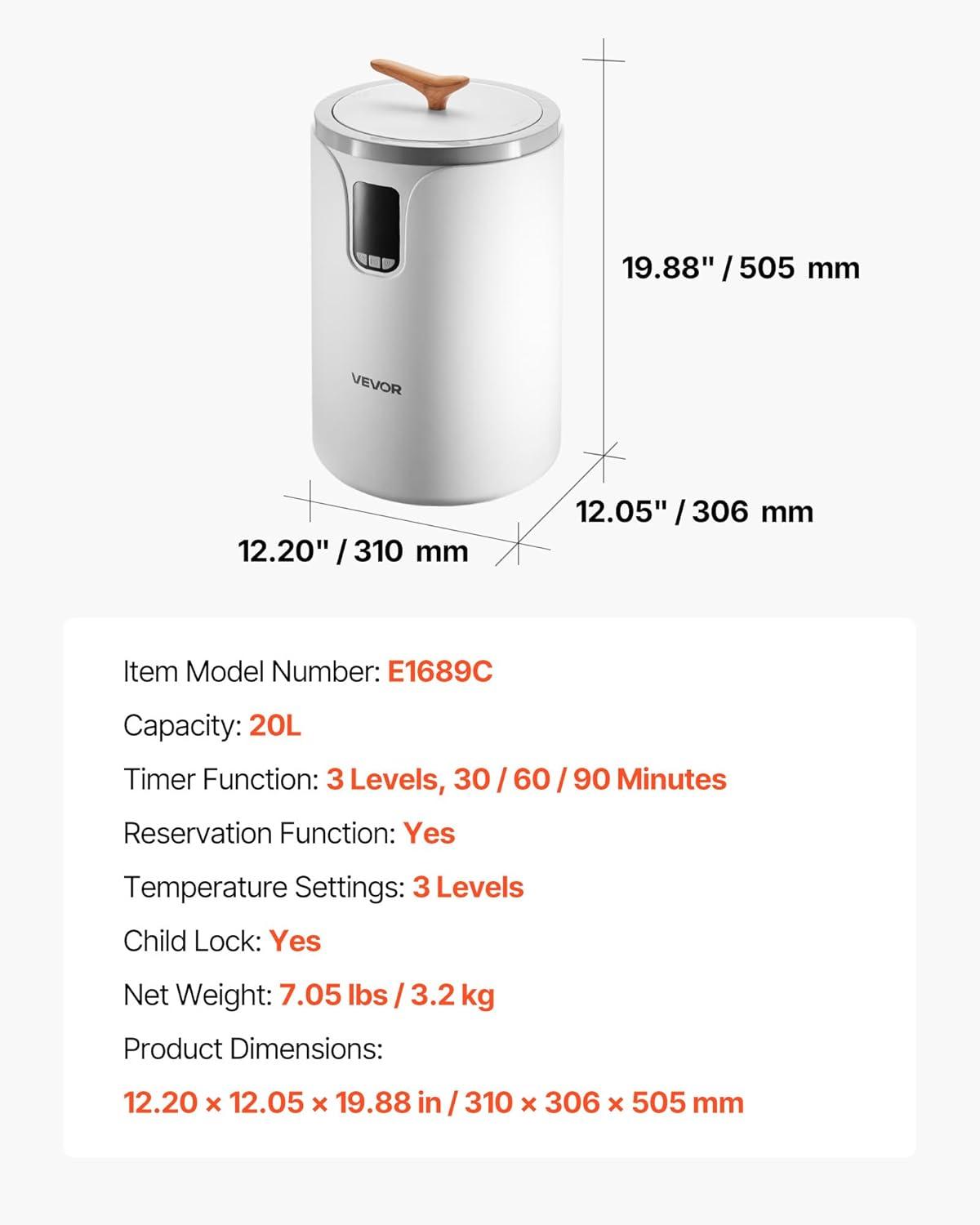 image:imageVEVOR Towel Warmer Bucket 20L Large Towel Warmer for Bathroom Auto Shut Off Towel Heater Fits up to Two 40x70 Oversized Towels Bathrobes Blankets 4Level Timer Towel Warmer Ideal for Spa GrayWhite