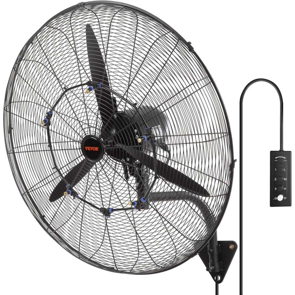 image:imageVEVOR 18 Inch Wall Mount Fan 3speed IP44 Waterproof Fan Max 4150 CFM Wall Mounted for Outdoor Commercial Residential Greenhouse Workshop Patio Black ETL Listed30 Inch