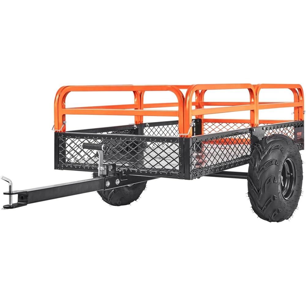 image:imageVEVOR 22 CuFt 1600Lbs Steel ATV UTV Trailer Tow Behind Dump Cart Heavy Duty Pull Behind Utility Dump Trailer for Lawn Mower Trailer Tractor Garden Yard with Removable Rear Panel1500pound15cuft