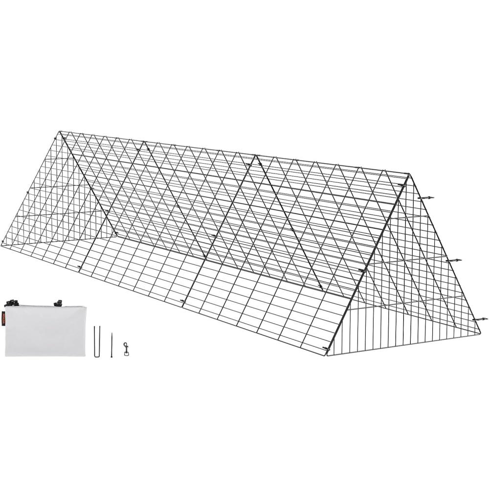 image:imageVEVOR Chicken Tunnels for Yard Metal Poultry Playpen for Outside with Waterproof Cover 1181 x 28 x 242 inch LxWxH Easy to Setup Also Widely Used for Ducks Rabbits Geese CoopSingle Panel  Tarp