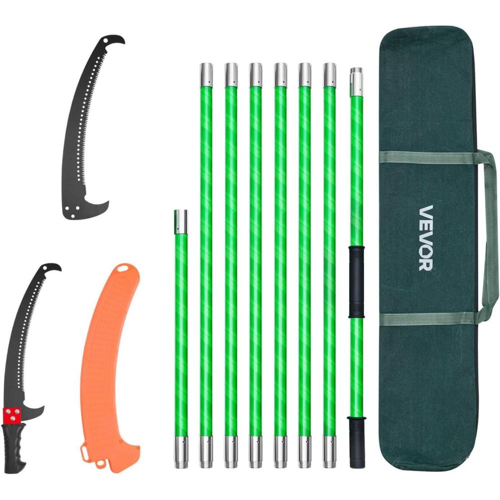 image:imageVEVOR Manual Pole Saw 7327 ft Extendable Tree Pruner Sharp Steel Blade and Scissors High Branches Trimming Branch Trimmer with Lightweight 8 Fiberglass Handles for Pruning Palms and ShrubsPole Saw