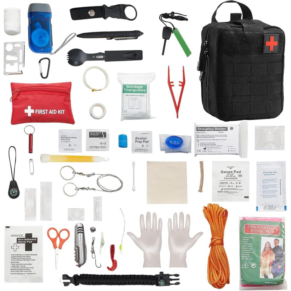 image:imageVEVOR Professional 500Piece First Aid Kit  AllHazard Emergency Medical Supplies for Outdoor Home amp Car  Durable 600D Nylon Bag250 Pieces