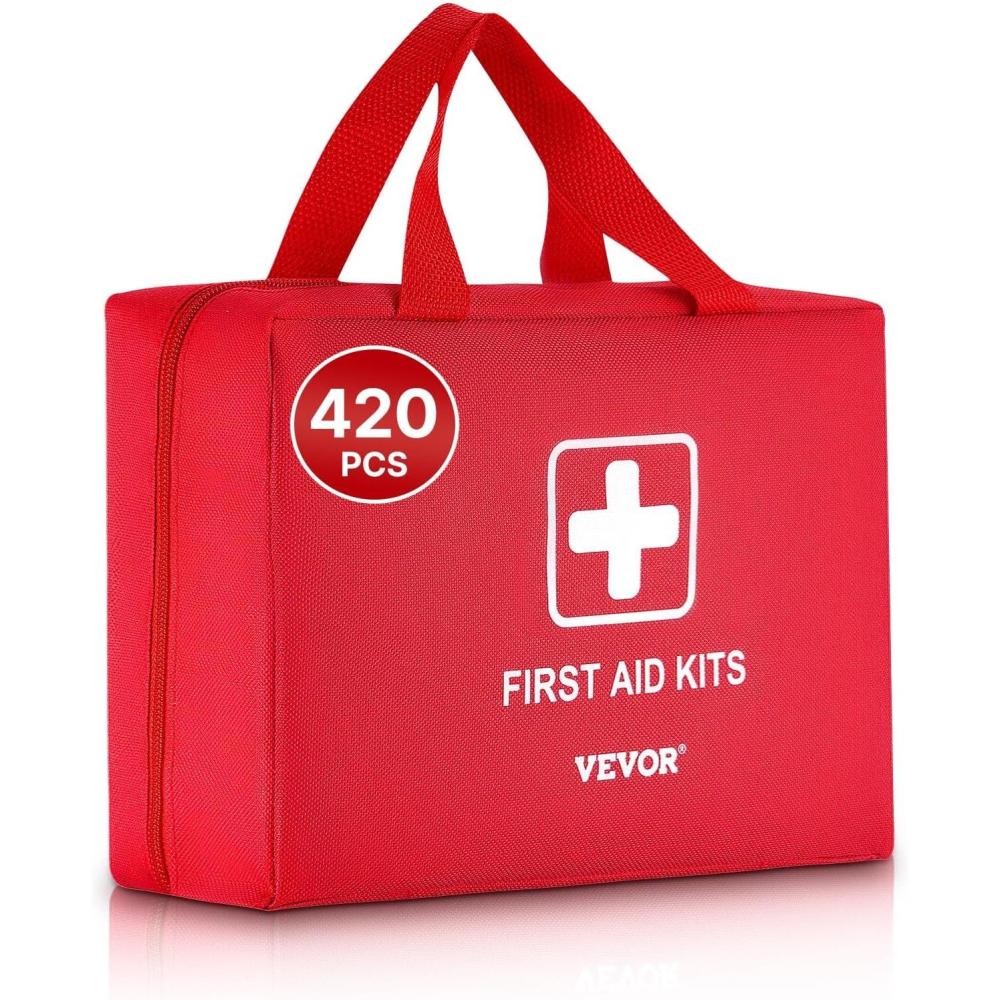 image:imageVEVOR Professional 500Piece First Aid Kit AllHazard Emergency Medical Supplies for Outdoor Home amp Car Durable 600D Nylon Bag420 Pieces