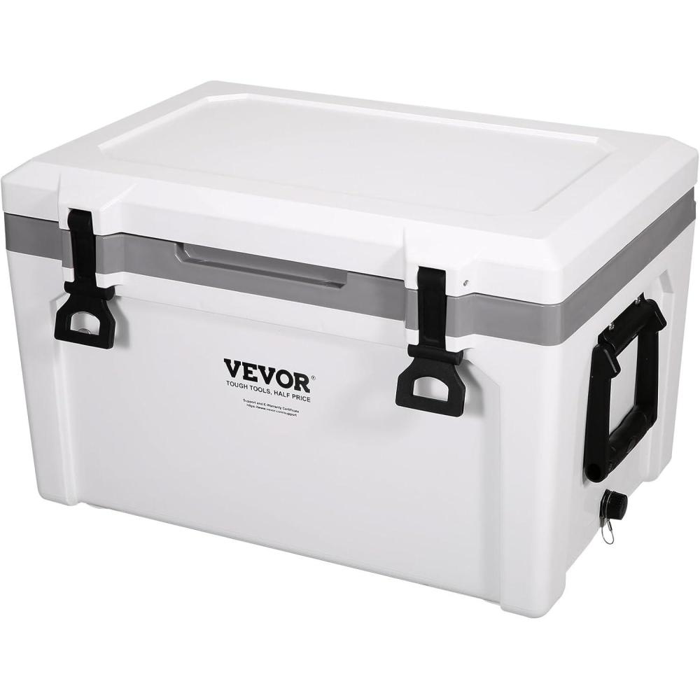 image:imageVEVOR UltraLight Hard Cooler Ice Retention Cooler with Heavy Duty Handle Ice Chest Lunch Box for Camping Travel Outdoor Keeps Cool for up to 6 Days 30 Lighter Than Rotomolded Coolers52 QT without wheels