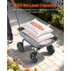 VEVOR 1200lbs 7Cu.Ft. Garden Dump Cart with 2-in-1 Convertible Handle and 13in All Terrain Wheels, Heavy Duty Poly Yard Dump Wagon Utility ATV Trailer Dump Cart Tow Behind for Lawn Mower Tractor(400LBS & Flat Free Tires)