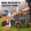 VEVOR 1200lbs 7Cu.Ft. Garden Dump Cart with 2-in-1 Convertible Handle and 13in All Terrain Wheels, Heavy Duty Poly Yard Dump Wagon Utility ATV Trailer Dump Cart Tow Behind for Lawn Mower Tractor(800lbs & Pneumatic Tires)