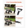 VEVOR 1200lbs 7Cu.Ft. Garden Dump Cart with 2-in-1 Convertible Handle and 13in All Terrain Wheels, Heavy Duty Poly Yard Dump Wagon Utility ATV Trailer Dump Cart Tow Behind for Lawn Mower Tractor(1200LBS & Flat Free Tires)