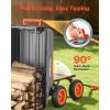 VEVOR 1200lbs 7Cu.Ft. Garden Dump Cart with 2-in-1 Convertible Handle and 13in All Terrain Wheels, Heavy Duty Poly Yard Dump Wagon Utility ATV Trailer Dump Cart Tow Behind for Lawn Mower Tractor(Upgraded 800LBS & Flat Free Tires)