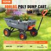 VEVOR 1200lbs 7Cu.Ft. Garden Dump Cart with 2-in-1 Convertible Handle and 13in All Terrain Wheels, Heavy Duty Poly Yard Dump Wagon Utility ATV Trailer Dump Cart Tow Behind for Lawn Mower Tractor(800lbs & Pneumatic Tires)