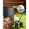 VEVOR 1200lbs 7Cu.Ft. Garden Dump Cart with 2-in-1 Convertible Handle and 13in All Terrain Wheels, Heavy Duty Poly Yard Dump Wagon Utility ATV Trailer Dump Cart Tow Behind for Lawn Mower Tractor(1200LBS & Flat Free Tires)