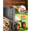 VEVOR 1200lbs 7Cu.Ft. Garden Dump Cart with 2-in-1 Convertible Handle and 13in All Terrain Wheels, Heavy Duty Poly Yard Dump Wagon Utility ATV Trailer Dump Cart Tow Behind for Lawn Mower Tractor(Upgraded 1200LBS & Flat Free Tires)