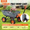 VEVOR 1200lbs 7Cu.Ft. Garden Dump Cart with 2-in-1 Convertible Handle and 13in All Terrain Wheels, Heavy Duty Poly Yard Dump Wagon Utility ATV Trailer Dump Cart Tow Behind for Lawn Mower Tractor(1200LBS & Pneumatic tires)