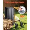 VEVOR 1200lbs 7Cu.Ft. Garden Dump Cart with 2-in-1 Convertible Handle and 13in All Terrain Wheels, Heavy Duty Poly Yard Dump Wagon Utility ATV Trailer Dump Cart Tow Behind for Lawn Mower Tractor(400LBS & Flat Free Tires)